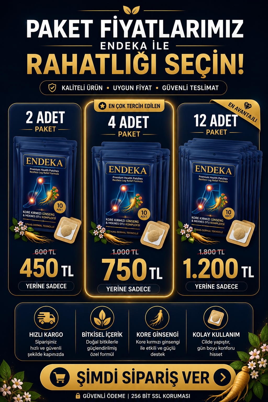Endeka paket fiyatları ve sipariş kampanyası görseli